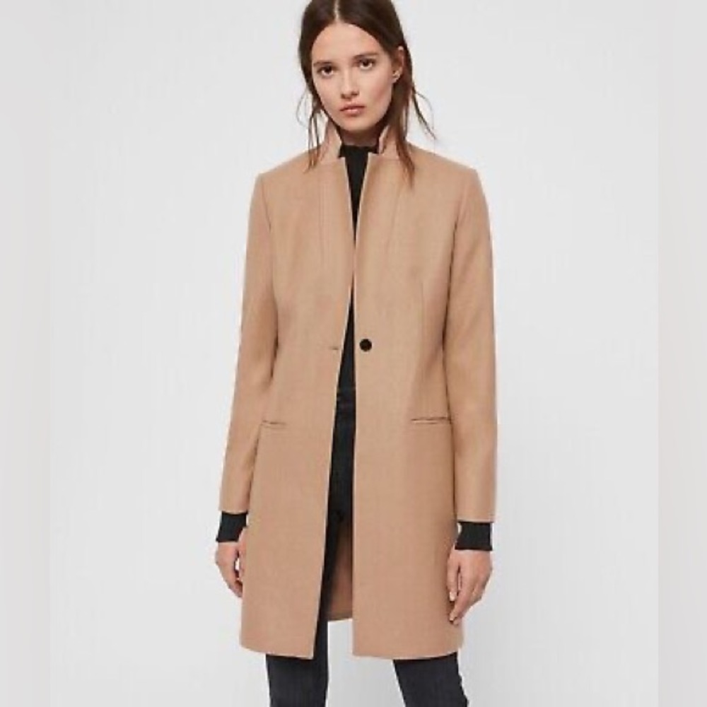 All Saints wool camel coat (US size 4)